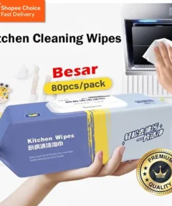 shopee choice badge80pcs Kitchen Cleaning Wipes (Large) - Heavy Duty Degreasing Wipes for Stove, Stain Removal | Tisu Basah Dapur