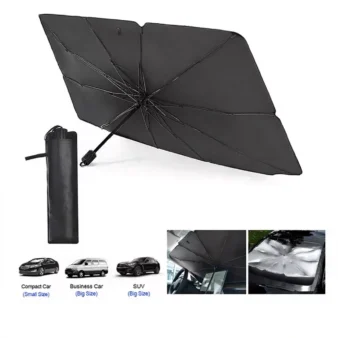 Car Windshield Sun Shade with Heat Insulation and UV Protection - Foldable Auto Sun Shield Cover
